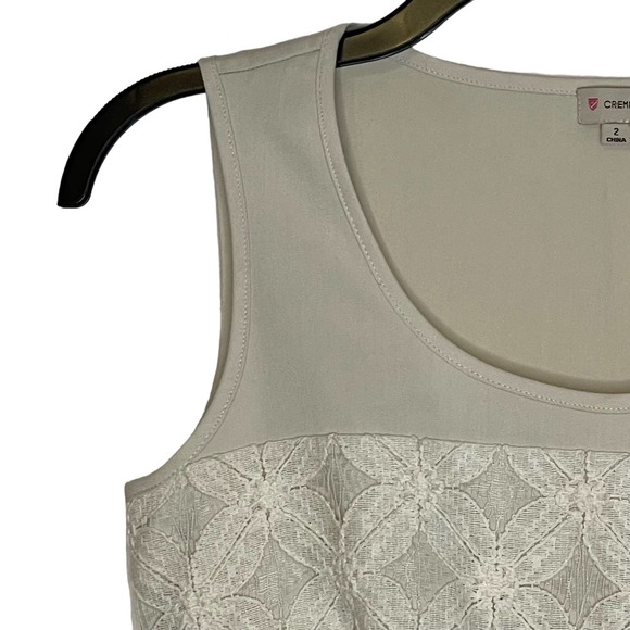 Daniel Cremieux Floral Lace Sleeveless Pleated‎ Cocktail Dress 2 Women Cream NWT - Picture 4 of 8